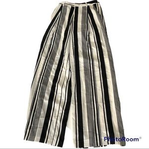 Ark & Co black white striped wide leg dress pants